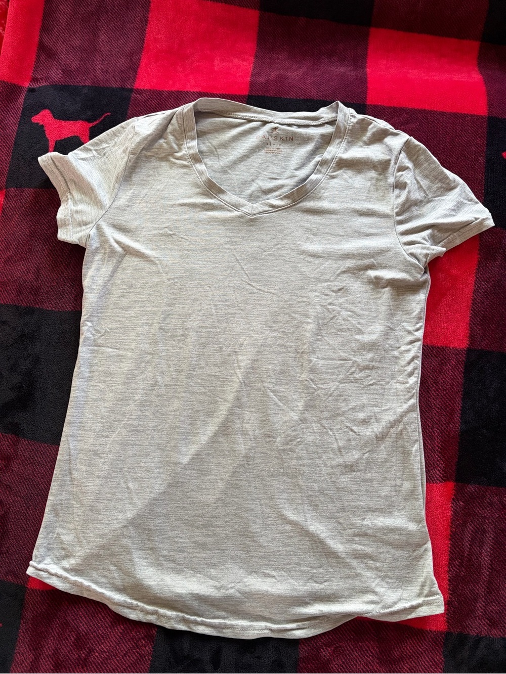 Danskin Light Gray V-Neck Short Sleeve Tee